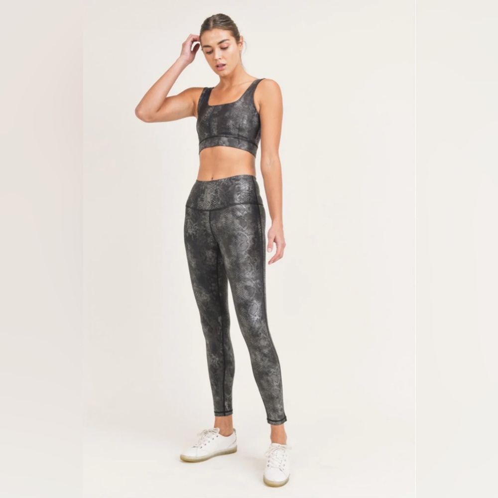 Mono B black snakeskin athletic set